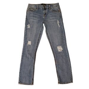 Lucky Brand Dylan Boyfriend Distressed Denim Blue Jeans Girl's 12 Regular